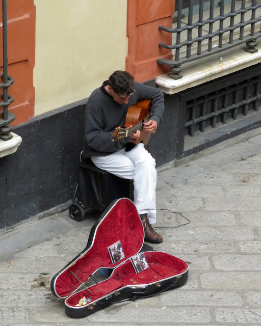 Street musician, Via Garibaldi, Genoa