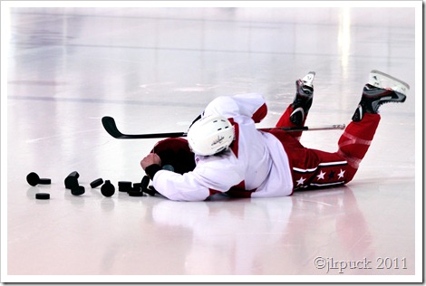 Wiping out with the puck bucket