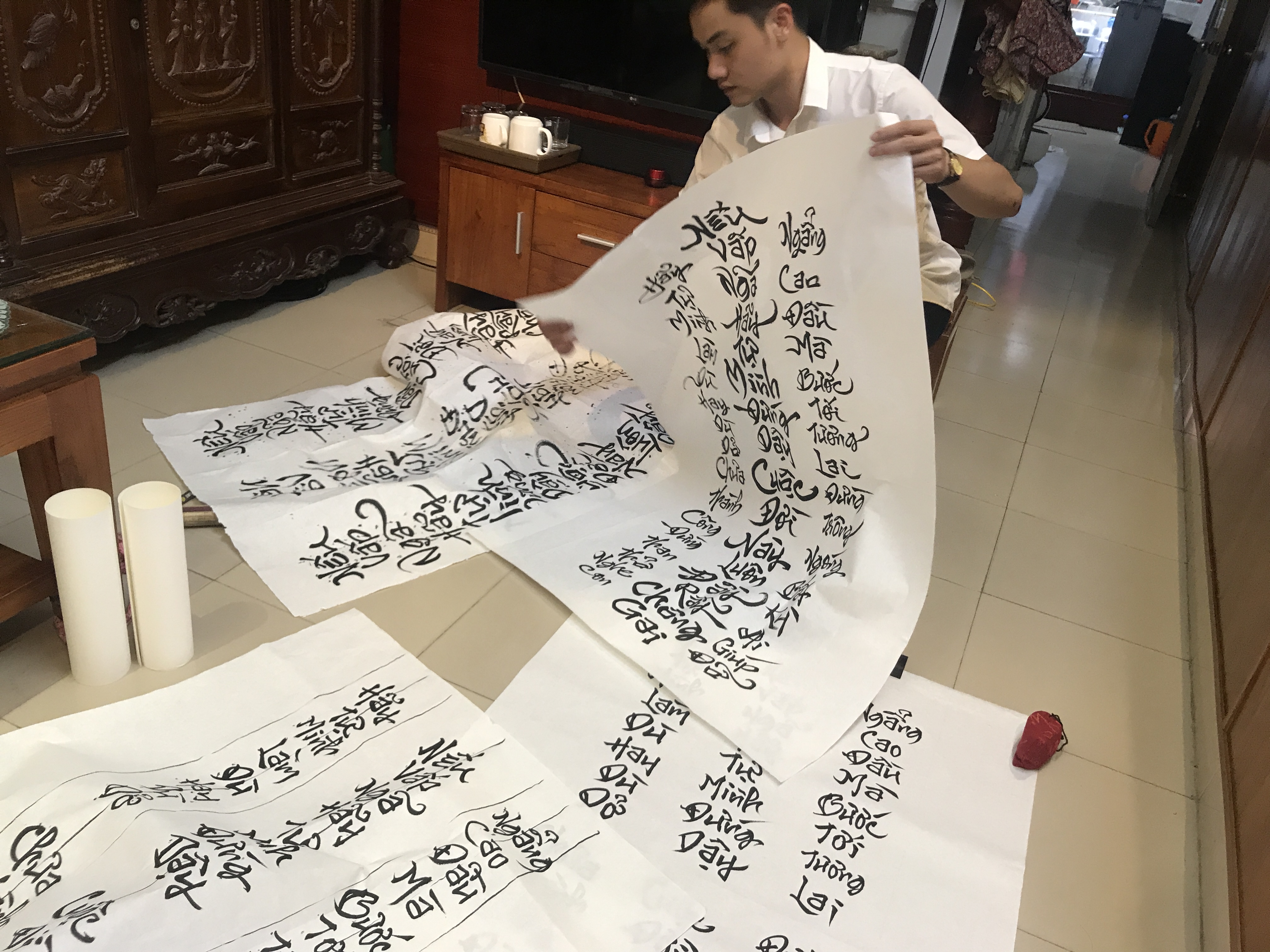 Tổng hợp 30+ mẫu tranh thư pháp đóng khung đẹp nhất - Thư pháp Thanh Phong