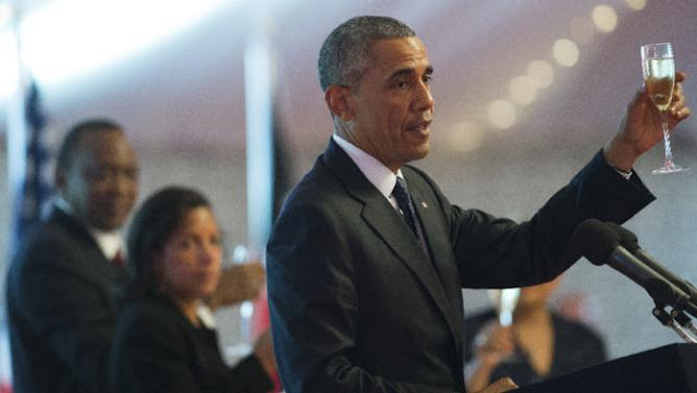 President Obama toasting Kenyans