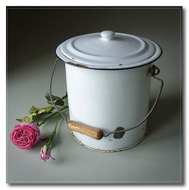 vintage enamel flower bin mabel and rose