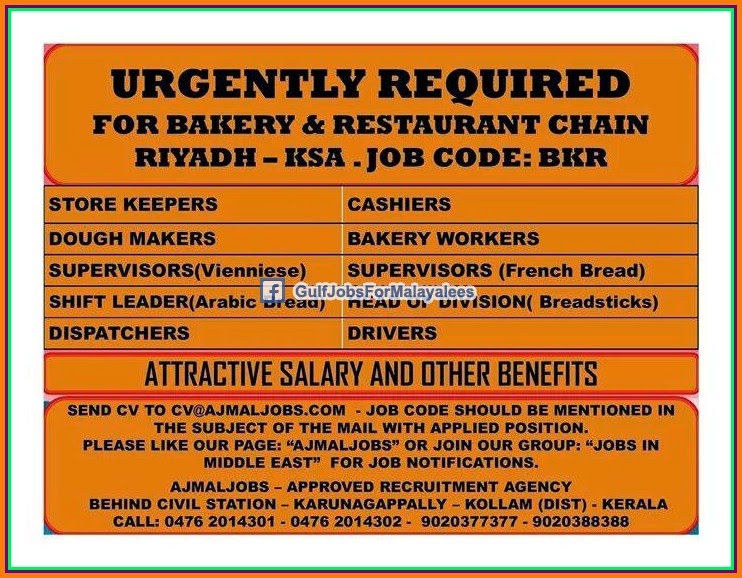 Restaurant job vacancies for KSA