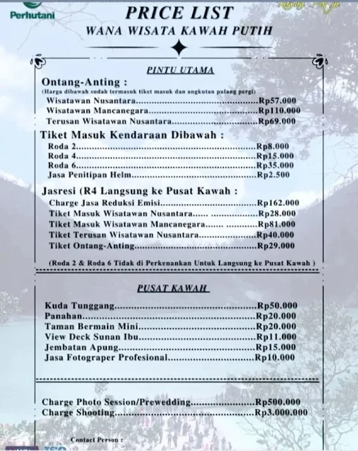 Harga tiket kawah putih, update Oktober 2022!