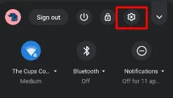 Settings icon of chromebook