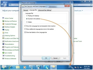 Cara menampilkan Language Bar di Windows Seven