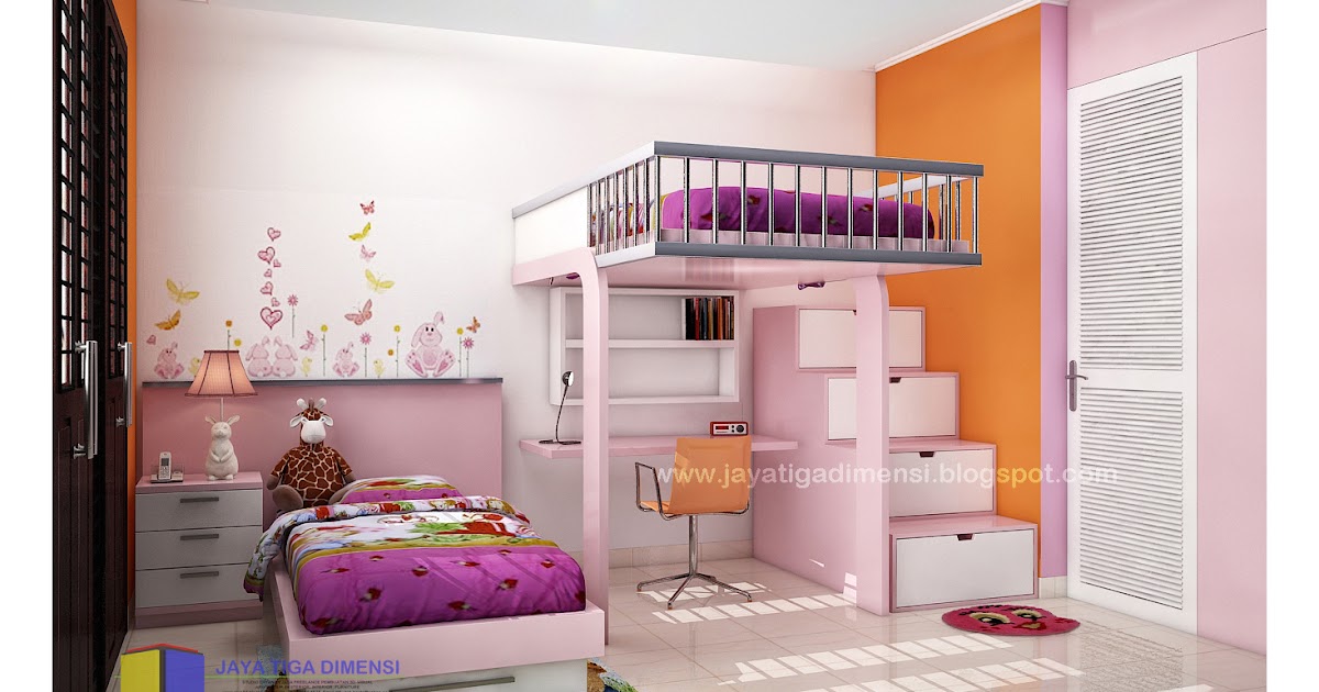 Gambar Desain Kamar Tidur Anak Perempuan Sederhana 