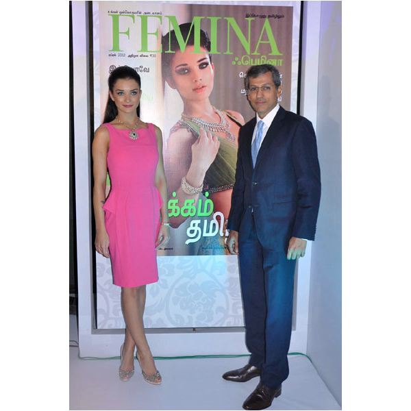 amy jackson launches femina anniversary issue actress pics