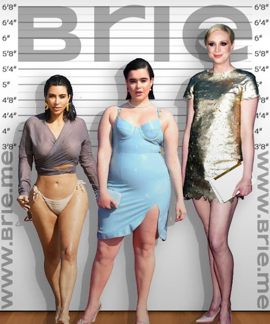 Barbie Ferreria standing with Kim Kardashian and Gwendoline Christie
