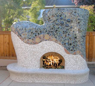 tile fireplace designs pictures. Mosaic Tile Outdoor Fireplace