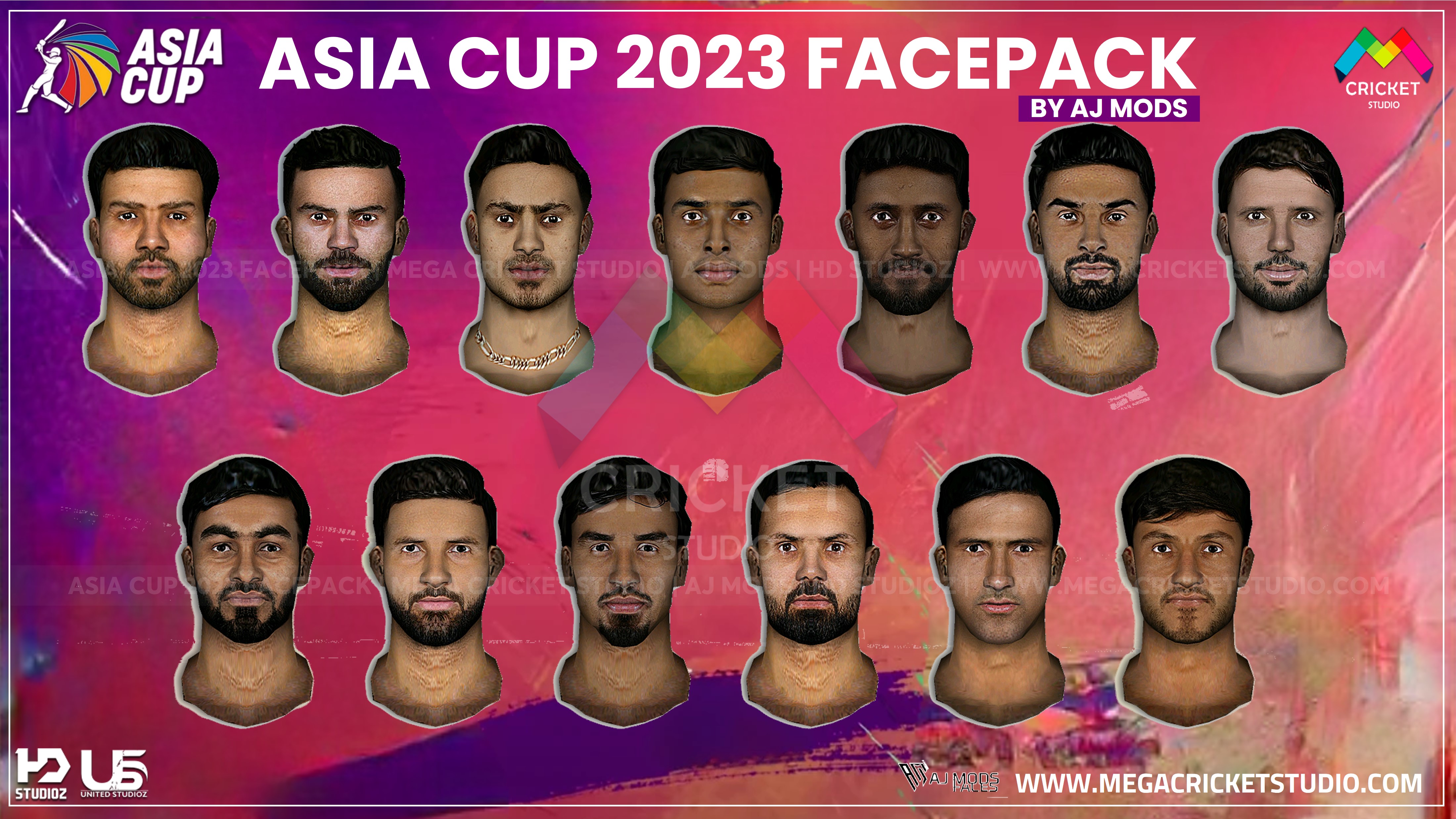 Asia Cup 2023 Facepack for EA Cricket 07