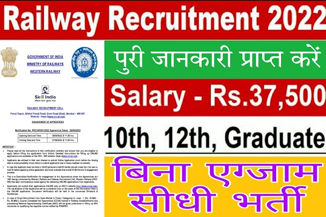 ​​Railway Recruitment 2022: रेलवे में होगी 3600 से अधिक पदों पर भर्ती, बिना परीक्षा 10वीं पास की भर्ती, अप्रेंटिस पदों पर वैकेंसी