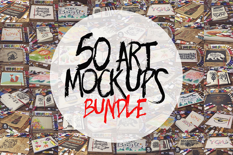 50 Art Mockups Bundle