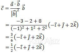 c adalah vektor proyeksi ortogonal vektor a terhadap vektor b, rumus dan penyellesaian UN 2013