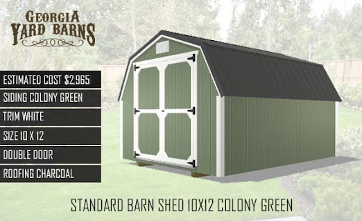 Standard Barn Shed 10x12 Colony - Green