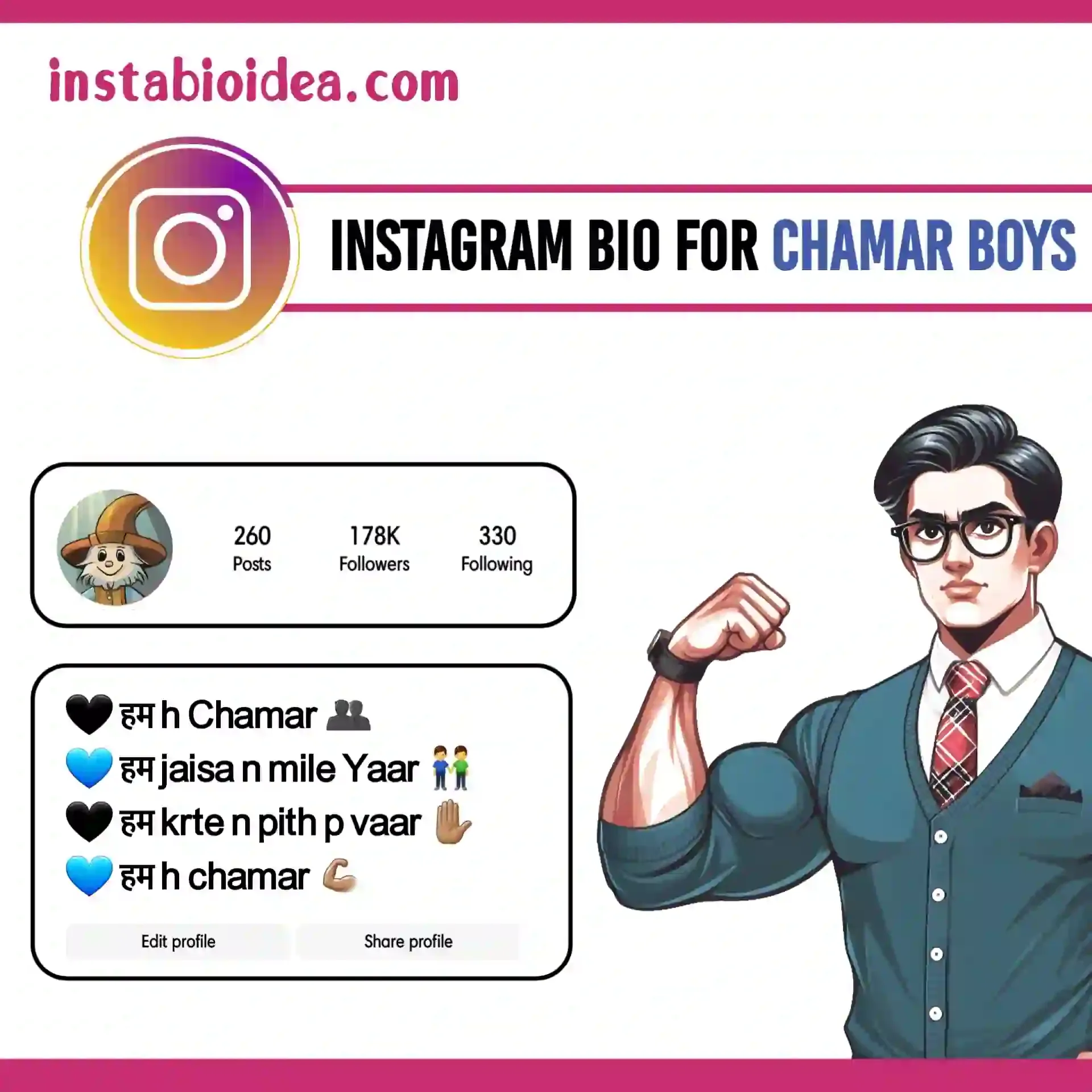 instagram bio for chamar boys image