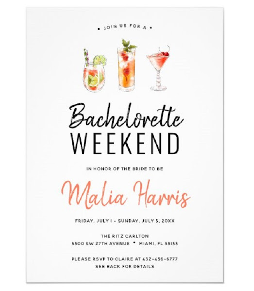 Weekend Bachelorette Party Invitations