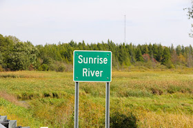 Sunrise River crossing sign
