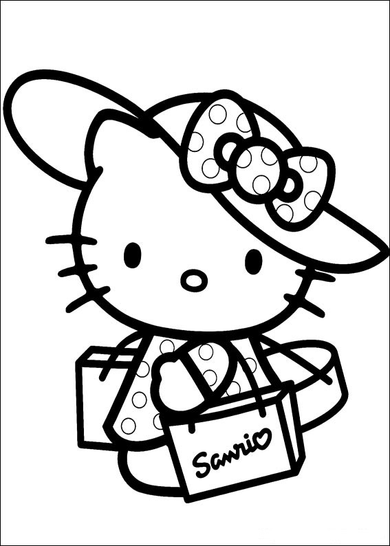 cute hello kitty colouring pages. hello kitty colouring pics.