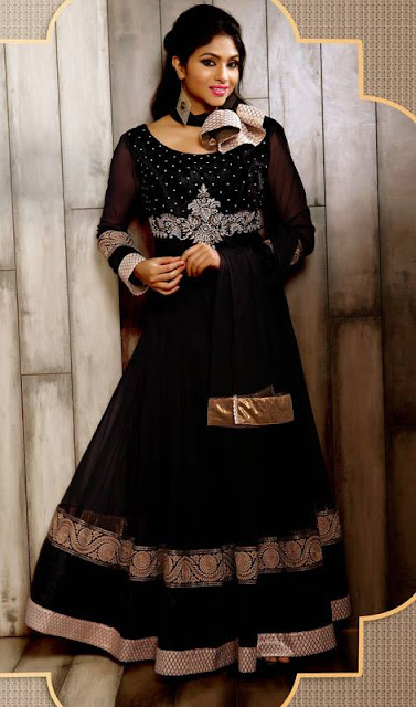 Latest Black Color Embroidered Salwar Suit