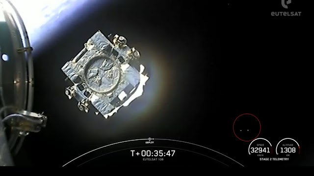 Un ottimo doppio avvistamento UFO al dispiegamento riuscito di SpaceX dell'Eutelsat 10B.