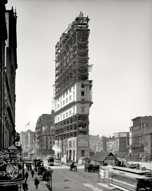 Construcción del edificio One Times Square en 1903