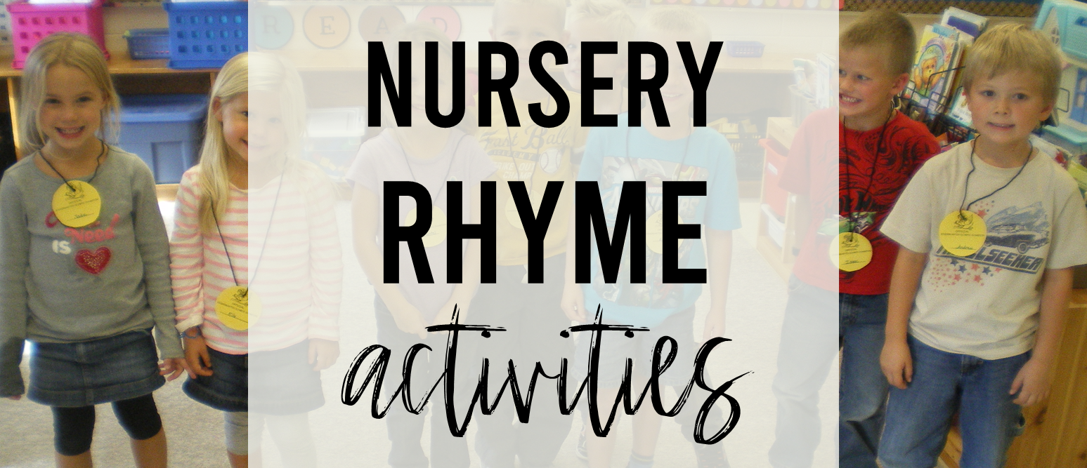 Nursery Rhymes activities unit bundle for Kindergarten, with literacy printables and math companion activities, worksheets, nursery rhyme Olympic game activities