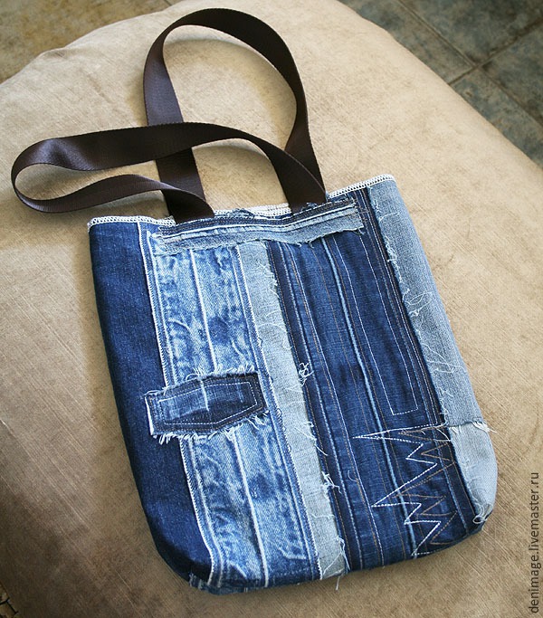 how to sew a stylish bag from old jeans. DIY Tutorial