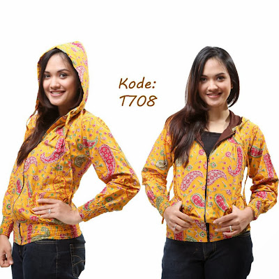 T708 Jaket Batik hoodie cewek