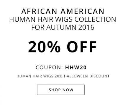 human hair wigs 20% off for Halloween