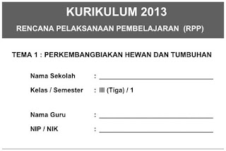 RPP KELAS 3 TEMA 1-FOLDER SEKOLAHKU