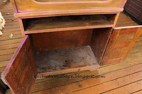 Eclectic Red Barn: Dirty inside of cabinet