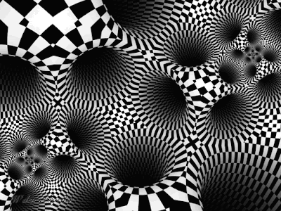 Spinning checkerboard style psychedelic animation
