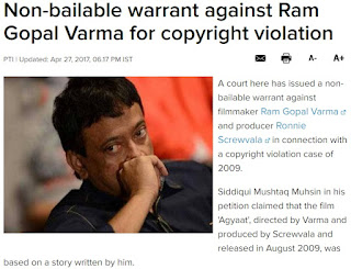 Non-bailable warrant against Ram Gopal Varma for copyright violation