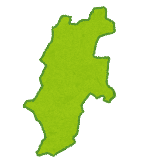 中部地方9県の地図のイラスト 都道府県 かわいいフリー素材集