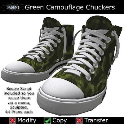 BSN Green Camouflage Chuckers with Resize Script