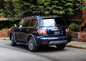 Rear 3/4 view of 2018 Nissan Armada Platinum Reserve 4WD