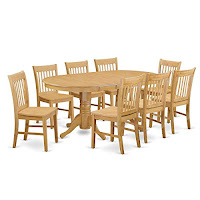 East West Furniture Piece Kitchen Table and 8 Dinette Chairs Set 