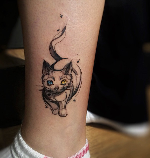 30 Tato  Keren Gambar Kucing  Tattoo Magz