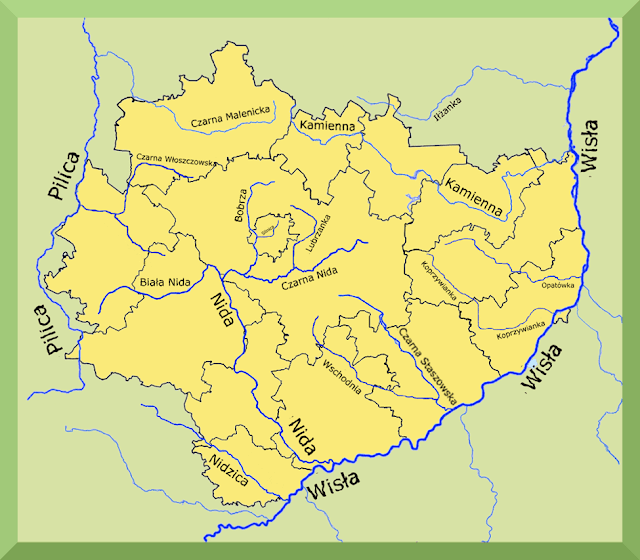 świętokrzyskie rzeki mapa