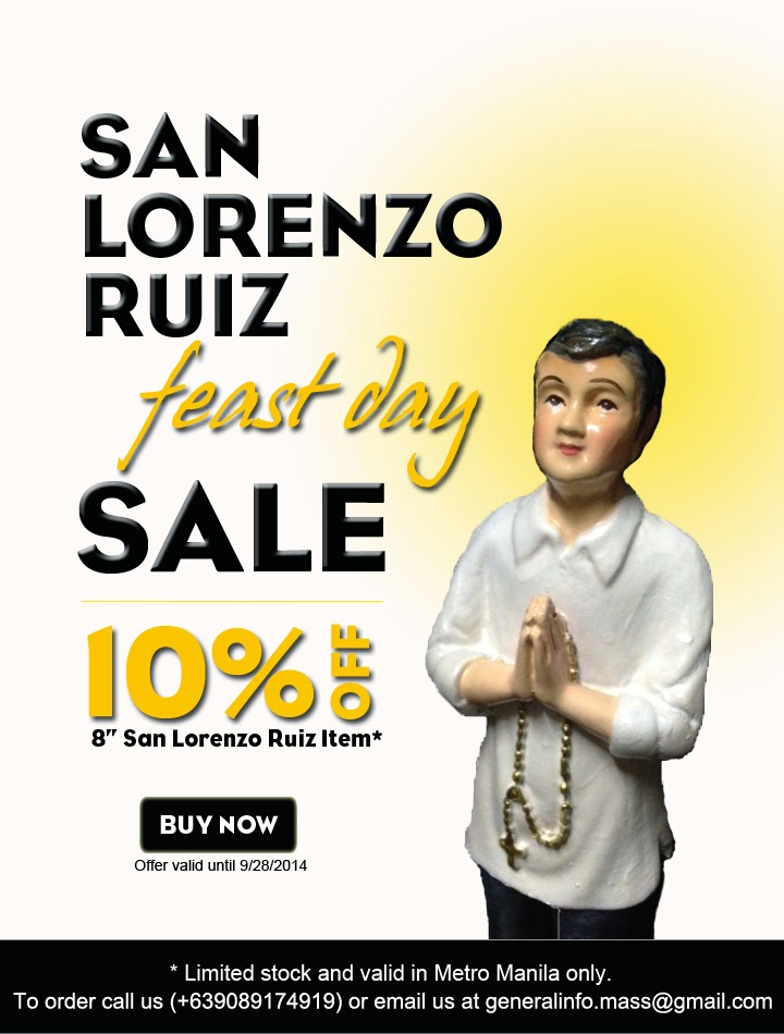 San Lorenxo Ruiz Feast Day Sale