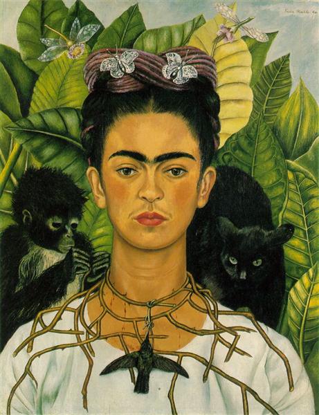 Self-Portrait with Necklace of Thorns, Frida Kahlo, 1940