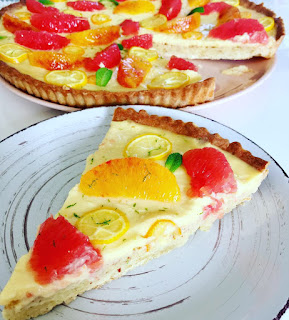 image Tarte aux agrumes et la crème amande