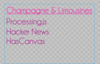 Champagne & Limousines Font in Processing.js