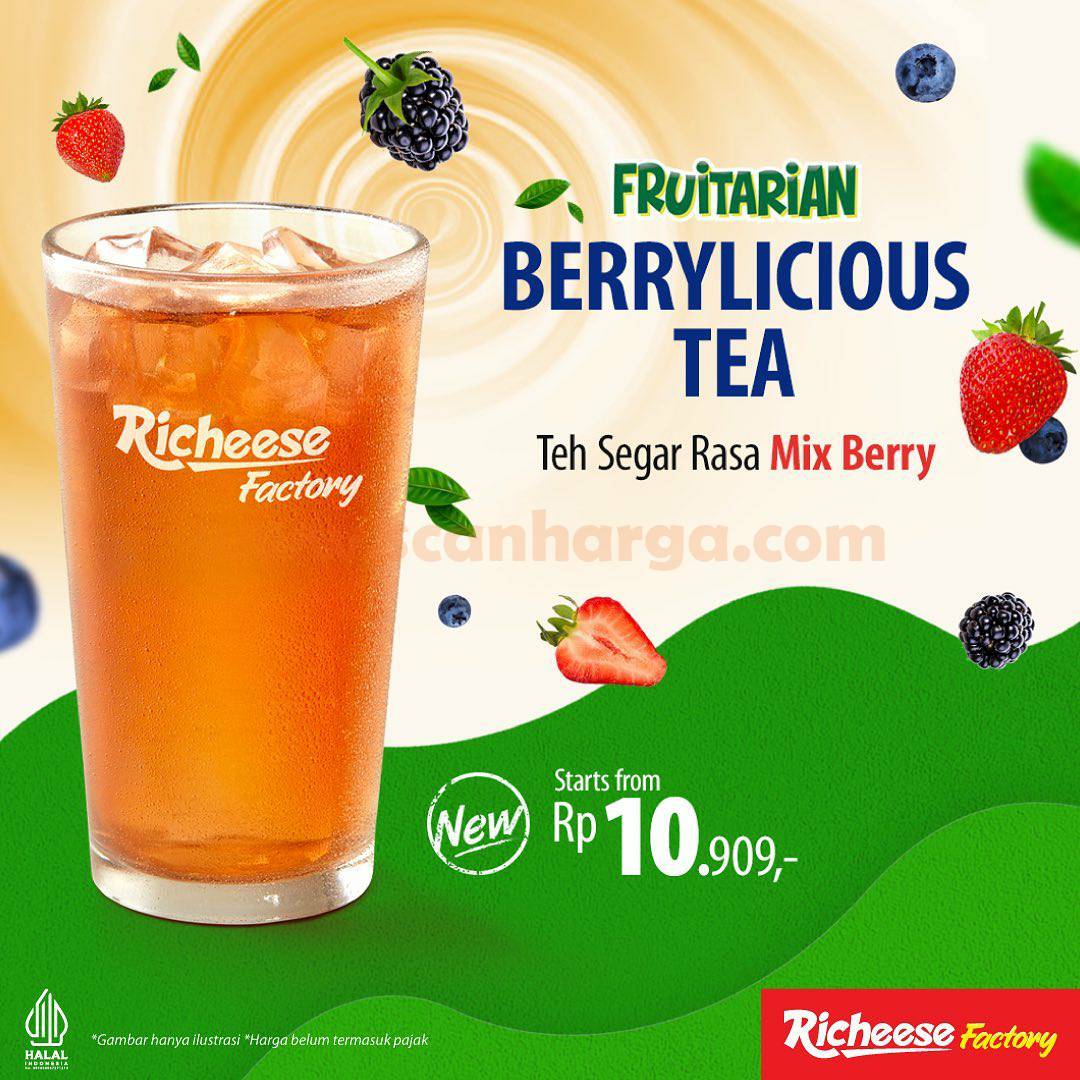 RICHEESE FACTORY Promo FRUITARIAN BERRYLICIOUS TEA! mulai Rp. 10.909