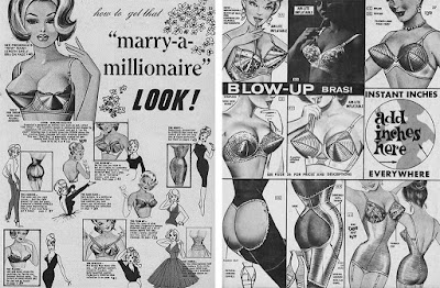 Vintage pointy bullet bras and corsetry ad