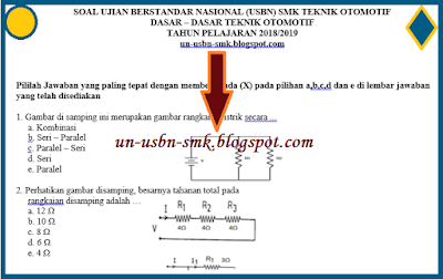 https://soalsiswa.blogspot.com - Soal USBN Dasar - Dasar Teknik Otomotif SMK MAK K13 Tahun 2019