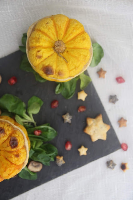 Cuillère et saladier : Courge en cocotte lutée aux champignons (Noël végétarien)