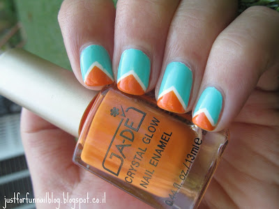 Gade - 424 Orange Poppy & China Glaze - Too Yacht to Handle striping tape