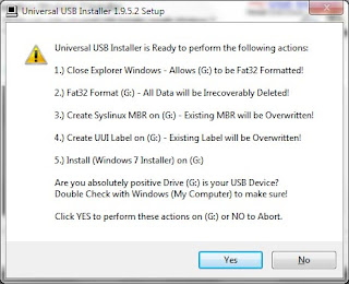  cara membuat instalasi window 7/8 dari flashdisk dengan aplikasi Universal USB Installer