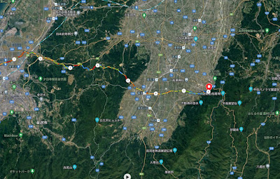 金沢から閑乗寺公園 往路MAP